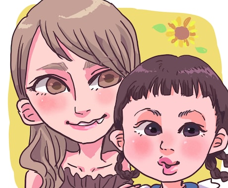 ポップでかわいいデジタル似顔絵かきます プレゼントやSNSアイコンにぴったりの似顔絵☆ イメージ1