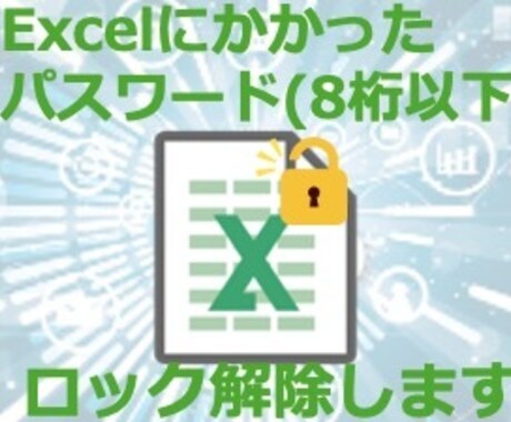 Excelのパスワードのロック解除を行います ファイルを開きたいのにパスワードを忘れてしまった方必見！ イメージ1