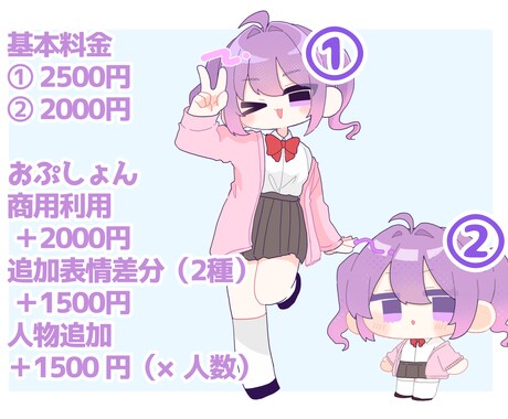 可愛いデフォルメイラスト描きます アイコン、1枚絵、立ち絵など対応可能です！ イメージ2