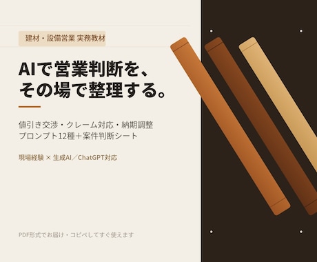 法人営業の値引き・クレーム対応をAIで整理します 値引き・クレーム・納期対応を秒で整理する実務プロンプト イメージ1