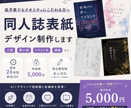 低予算！短期納品！デザイン制作します AI等も活用しながら、低価格  短納期、  制作しています。 イメージ1