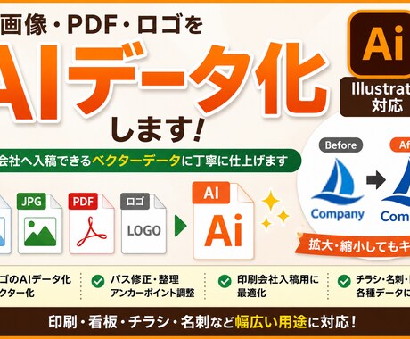 画像PDFをIllustratorでデータ化します ロゴ・画像をIllustratorでAIデータ化します イメージ1