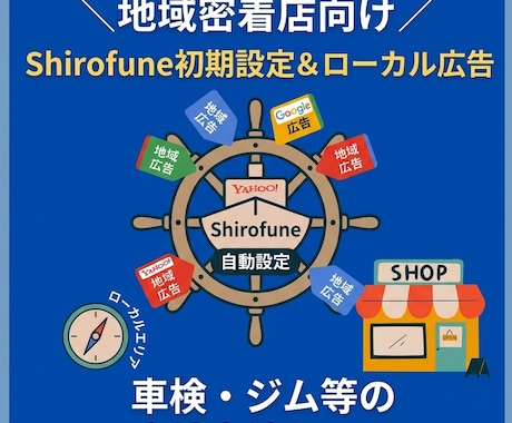 Shirofune初期設定とローカル広告支援します 地域密着集客のプロがキーワード選定や広告文作成まで伴走 イメージ1