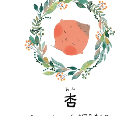 描きおろしのにがおえ命名書を作成します イメージ1