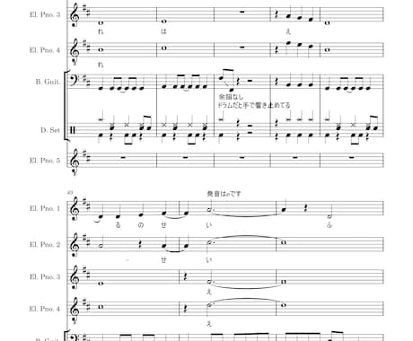 アカペラアレンジ楽譜作成します ポップス、バラード、邦洋ok！パーカス譜も書きます♬ イメージ2
