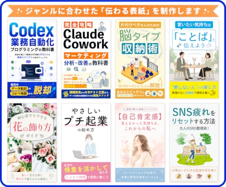 Kindle電子書籍表紙｜売れる表紙デザインします Kindle本・電子書籍出版・クリック率・初めての方も安心 イメージ2