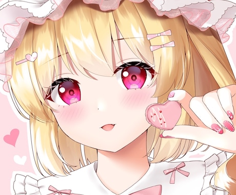 可愛い女の子のイラスト描きます スイーツやフルーツ、可愛いお洋服を描くのが得意です！ イメージ1