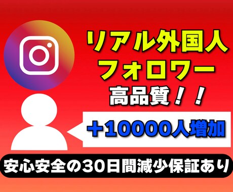 Instagramのフォロワーを1万人増やします 高品質＆激安で1万人増加★複数アカウント振り分けOK！ イメージ1