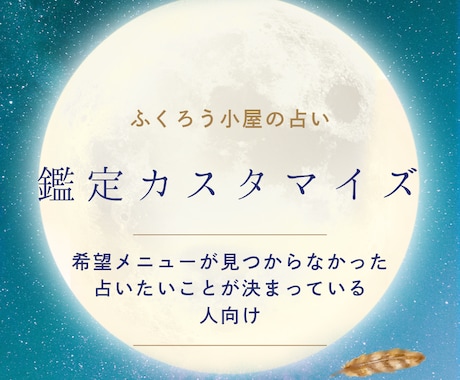 あなたの占いたい内容に合わせてカスタマイズします お悩み内容がはっきりしてる方向け！カスタマイズメニュー イメージ1