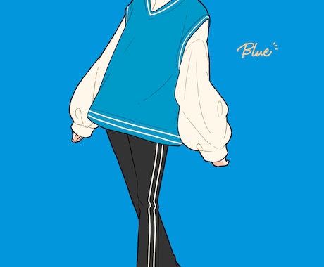 シンプルでかわいい人物のイラスト描きます アイコンやグッズなどに使えるポップな雰囲気のイラストです イメージ2