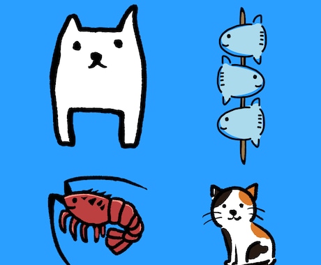 超シンプルでゆる可愛いシュールなイラストを描きます イメージ1