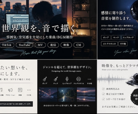 雰囲気や世界観に合う楽曲・BGM制作します イメージ1