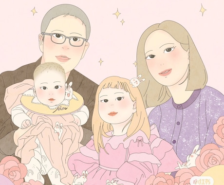 個人や家族の似顔絵を制作します イメージ1