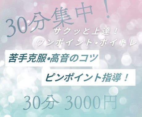 30分集中！時短ボイトレ！ポイント指導します 30分集中！音大卒が教える時短ボイトレ！ポイント指導！ イメージ1