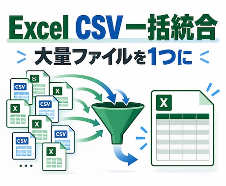 複数のExcel・CSVを自動で1つにまとめます イメージ1