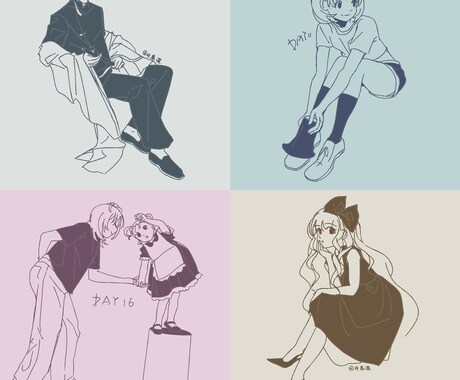 最短一日！挿絵・立ち絵・アイコン・線画を描きます SNSで使える立ち絵、グッズ用イラスト等を描いております。 イメージ2