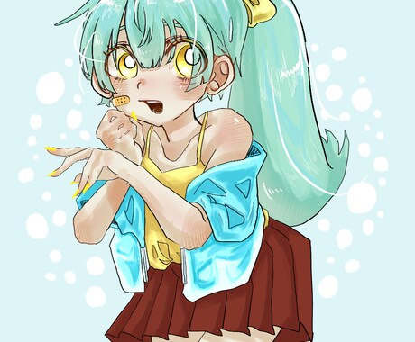 おめめきゅるきゅるイラストを描きます アイコンなどで使用できる可愛い女の子のイラストを作成します。 イメージ1