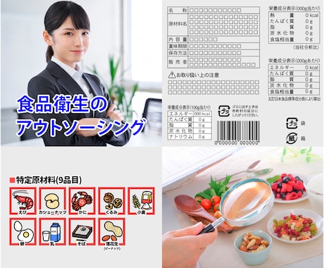 食品表示・一括表示・栄養成分表示のお手伝いします イメージ1