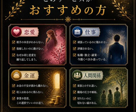 人生の滞りを天照神託で照らし導きを伝えます 恋愛・仕事・金運・人間関係...今の悩みの根本を読み解く イメージ2