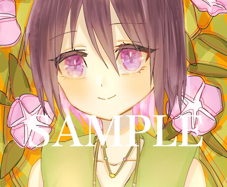 可愛い女の子とお花のイラスト描きます イメージ1