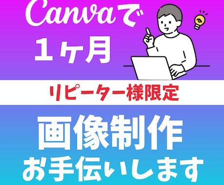 リピーター様限定＊1ヶ月画像制作お手伝いします 【基本セット】新規画像作成画像4点＋既存の制作物の保守管理 イメージ1