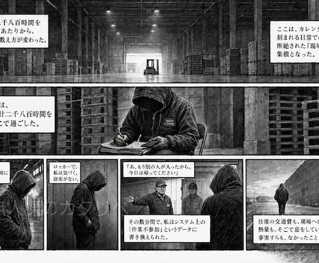 単発バイト倉庫での出来事をPDFにまとめています 漫画(40章・4コマ漫画)文字(48章・24000文字) イメージ2