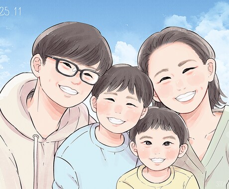 ファミリー&カップルイラスト描きます お祝いやプレゼントにもオススメです♪ イメージ1