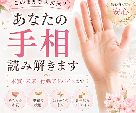 あなたの手相から本質と未来を読み解きます 現状・本質・これからの流れをわかりやすくお伝えします イメージ1