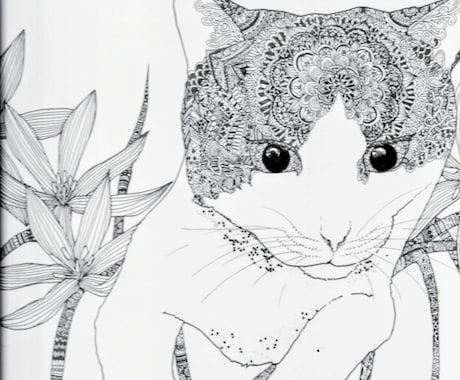 大切なペットを線画でアート作品にします 記念や贈り物にも選ばれるペットアート原画 イメージ2