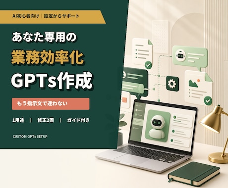 あなた専用の業務効率化GPTsを作成しますます 面倒な指示文を整理し、繰り返し使えるAIに設定します イメージ1