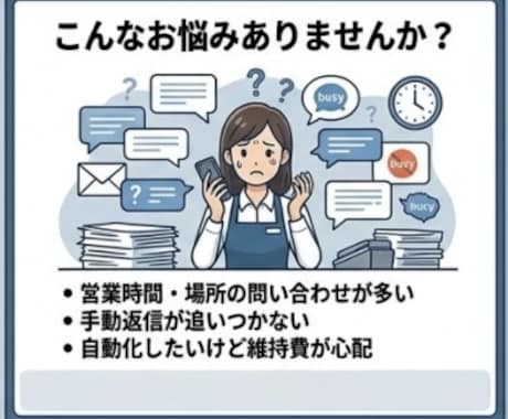 LINE公式アカウントに自動応答ボットを導入します 面倒な初期設定も丸投げOK！サーバー維持費0円で自動応答。 イメージ2