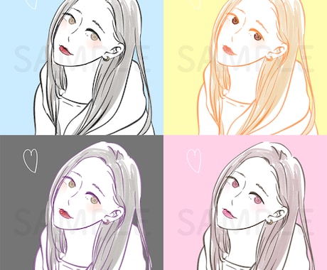 最短即日可♡SNSアイコン向けのイラスト描きます メイクの色も指定OK♡水彩タッチでシンプルに描きます。 イメージ2