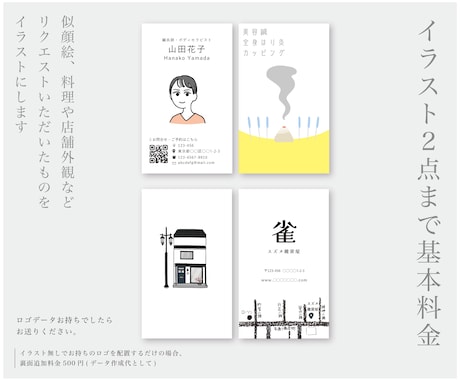 世界にひとつだけのイラストオーダー名刺作成します もらったら思わずとっておきたくなる名刺をご提案します イメージ2