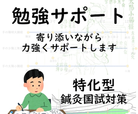 鍼灸国試　オンライン家庭教師　勉強をサポートします 現役教員が勉強継続を寄り添いながら力強くサポートします イメージ1