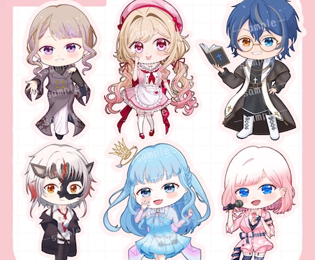 ふんわり可愛いSD・ミニキャライラスト描きます 商用利用料込！SNS・配信・動画・グッズなどにオススメ◎ イメージ2