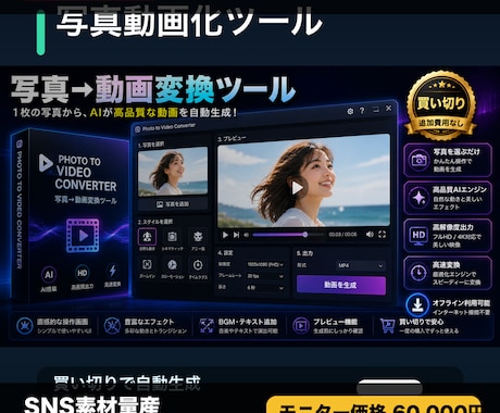 写真を動画化するツールを構築します 画像からAI動画を作る自前ツール環境を納品 イメージ1