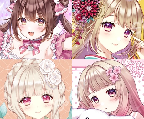 オリジナルの可愛い女の子のイラストをお描きします SNS等のあなただけの可愛い・かっこいいアイコンが欲しい方に イメージ2