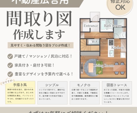 広告用の間取り図を作成します イメージ1
