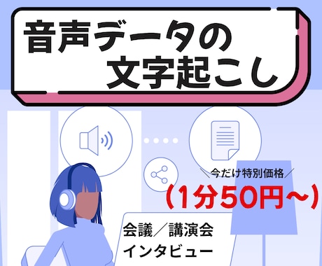 先着10名特別価格！音声を文字起こしいたします 実績作りのため特別価格でご案内！最短即日納品も可能です！ イメージ1