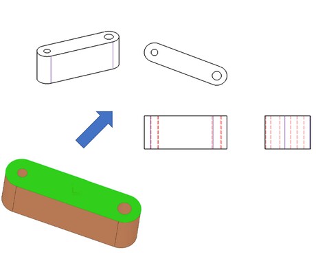 3DCADデータを2Dに落としこみます 3Dデータから2Dの展開図に変換いたします イメージ1