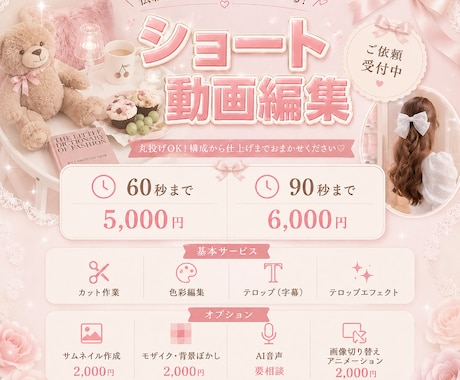 ショート動画編集ます Instagram.tiktokや、YouTubeの編集 イメージ1