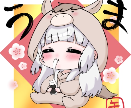 SNSや配信活動などのミニキャラ描きます ご相談しながら丁寧に進めていきます(*.ˬ.)" イメージ2