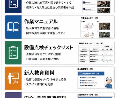 工場・製造業の作業手順書を作成します 現場経験を活かして分かりやすく資料化します イメージ2