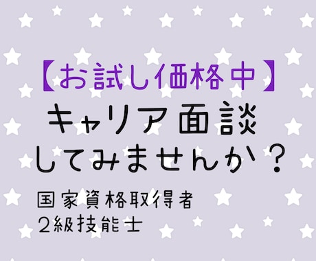 キャリア面談（先着30名）【お試し価格】実施します 現役人事・国家資格キャリアコンサルタント・２級技能士 イメージ1