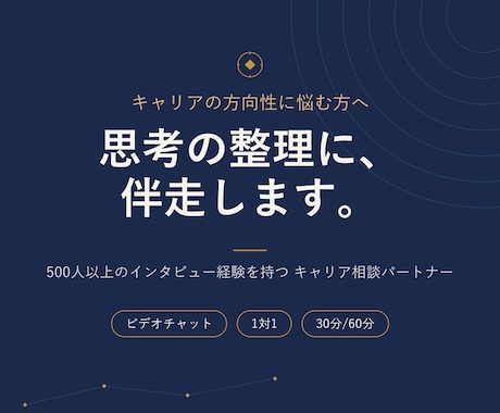 キャリアの悩みを言語化し次の一歩を一緒に考えます “問いの力”で、あなたが話すほどに思考が整理されていきます イメージ1