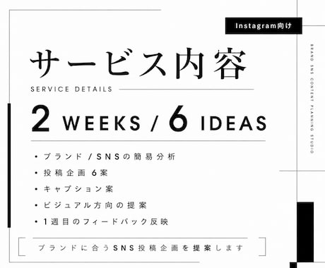 ブランドに合うSNS投稿企画を提案しますます SNSのことを、毎日考えなくていい。 イメージ2