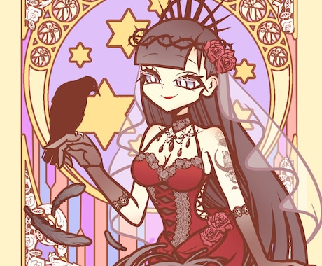 ポップ＆ダーク目を引くビビットなイラストを描きます 特徴的なデフォルメの絵柄でポップダークなイラストが得意です！ イメージ2