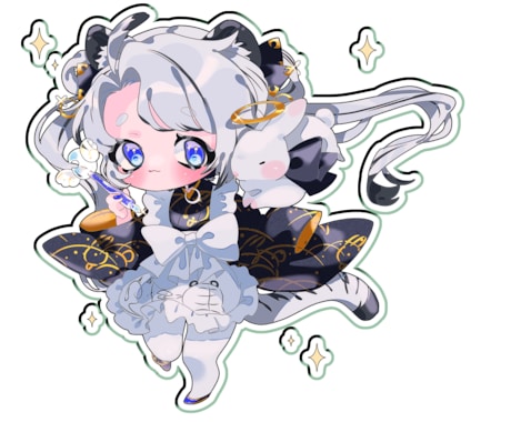 キラキラぷにぷに？！【SDキャラ】を描きます キラぷに なフチが特徴的！活動者様や準備中の方向けイラスト！ イメージ2