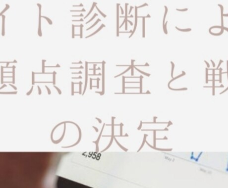 サイト診断による問題点調査と戦略を決定します 現役SEOコンサルタントが調査【アフターサービスあり】 イメージ1