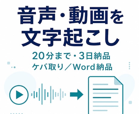 20分までの音声・動画を文字起こしします イメージ1